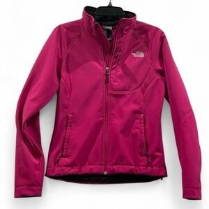 The North Face Hot Pink Soft Shell‎ Jacket Women's Size S P Full Zip